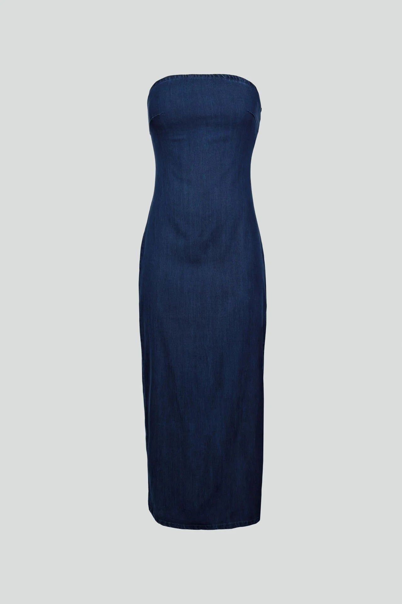 Strapless Dark Blue Denim Dress