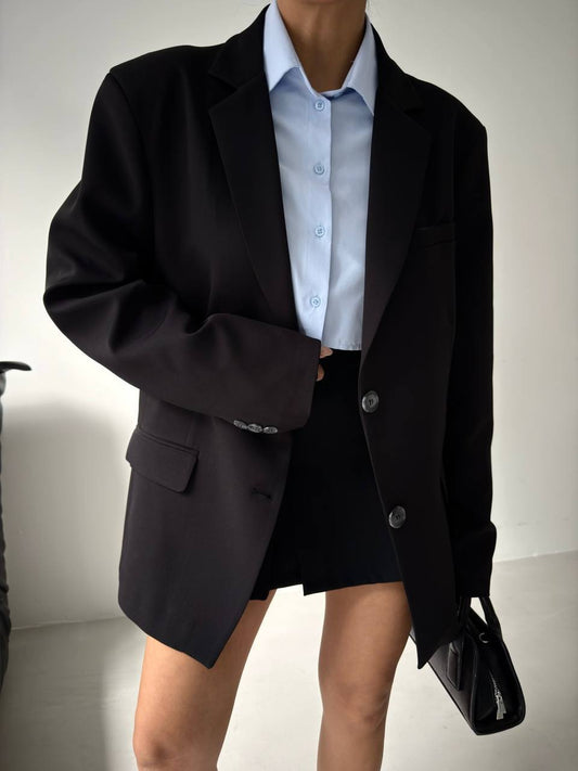 Basic Oversize Siyah Ceket